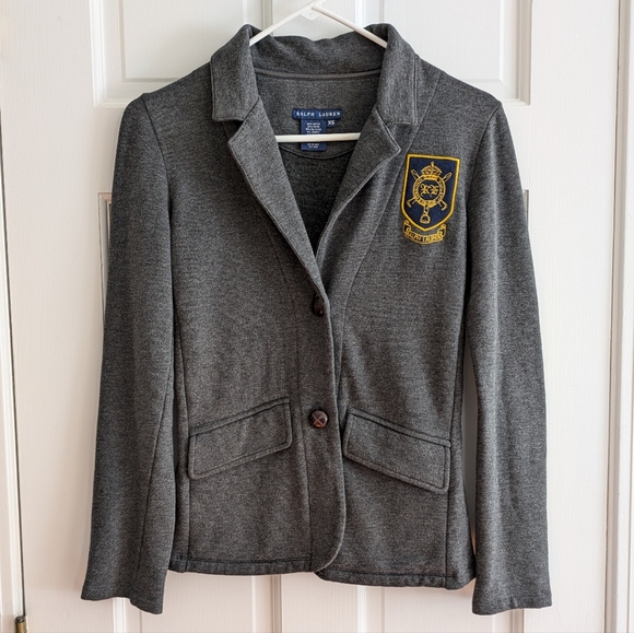Ralph Lauren Jackets & Blazers - Ralph Lauren gray two button sweatshirt material blazer size XS academia preppy